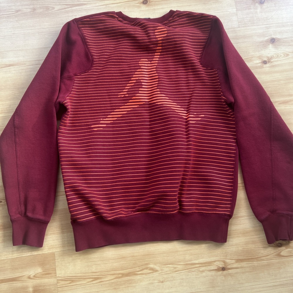 Nike Air Jordan Gradient‎ Sweatshirt Mens Men Maroon Red Pullover - Picture 2 of 10